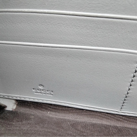 Gucci Light Gray Leather Zip Around Wallet - Picture 5 of 9